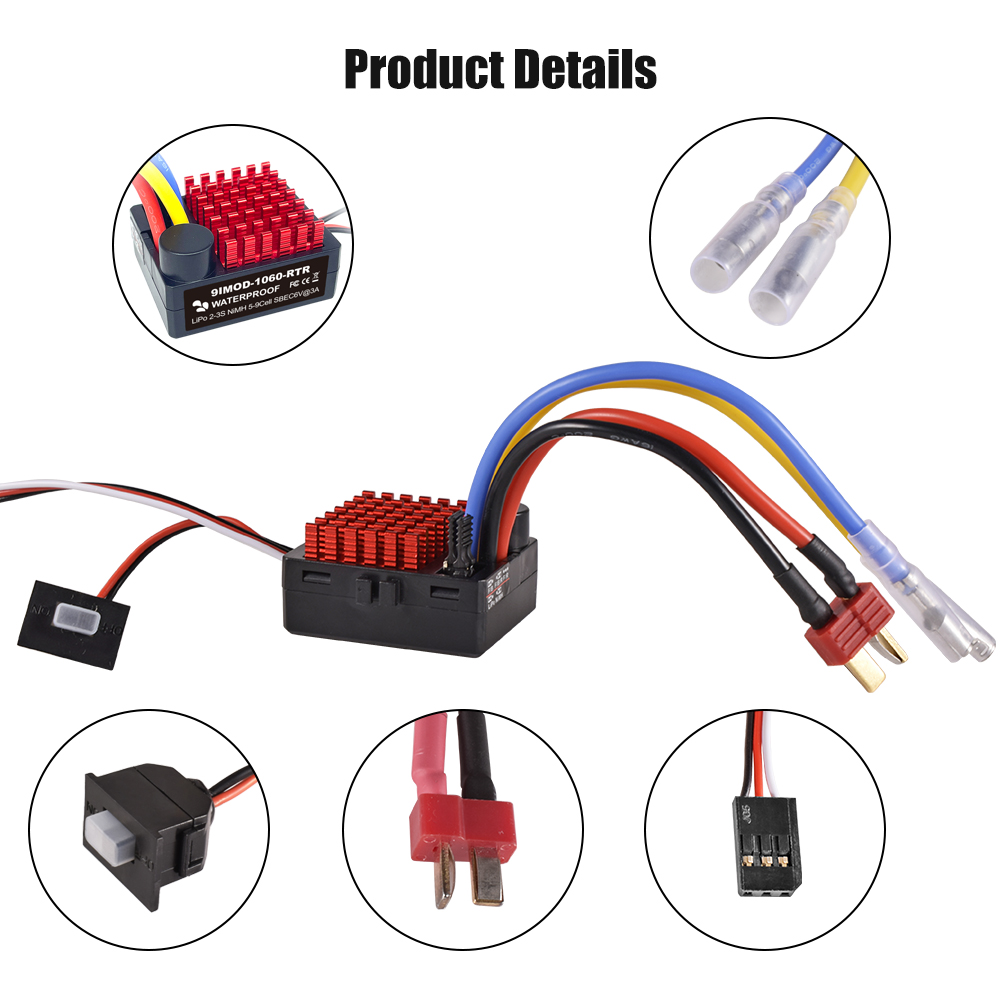 9IMOD 1060 RTR 60A ESC Brushed - Esc Waterproof 60A 评论和价格