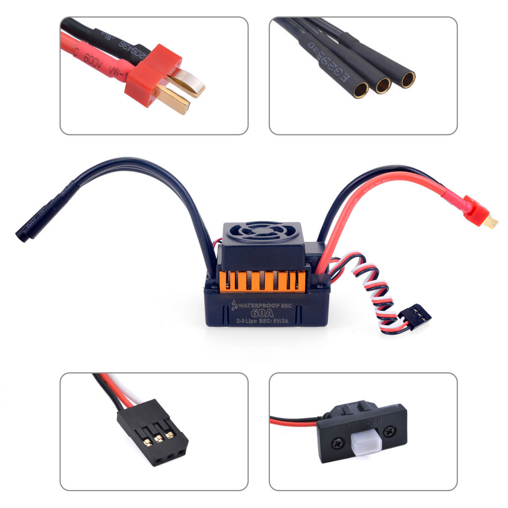 1/10 1/12 1/14 RC Part Waterpr - Esc Waterproof 60A 评论和价格